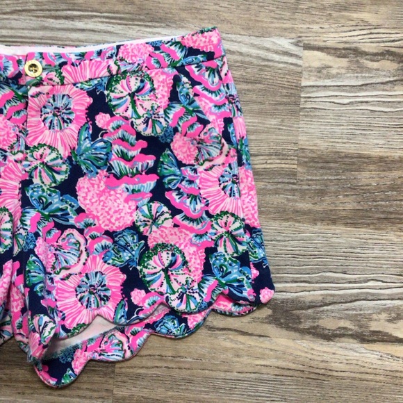 Lilly Pulitzer Buttercup Knit Shorts Oyster Bay Navy Shroom With A View 10 - Picture 5 of 10